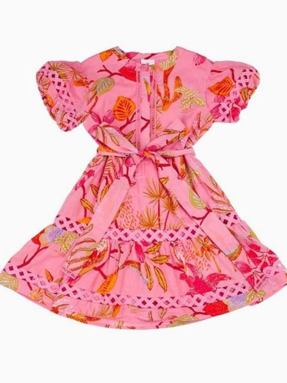 j. marie Playa Tropical Pink Floral Dress for Girls Size 10 Summer ~ Vacation!